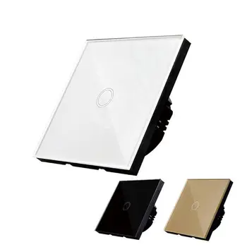 

Touch Switch EU/UK Standard White Crystal Glass Wall Panel Smart WiFi LED Light