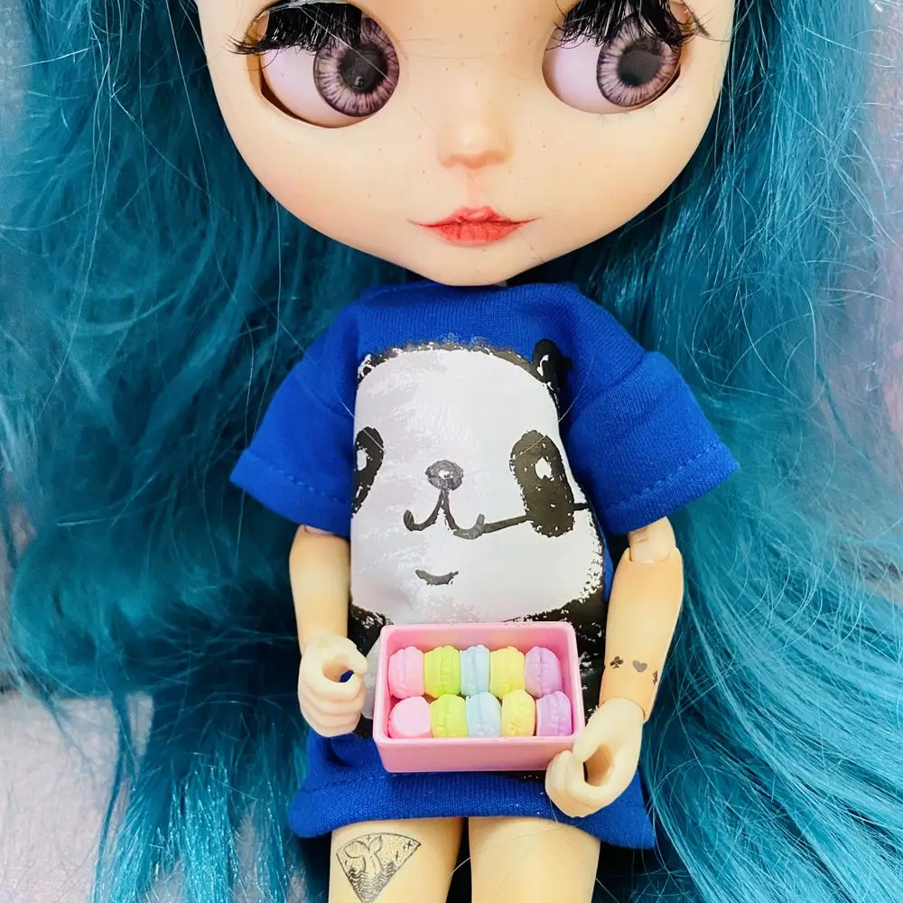 NEW 1:12 Miniature Macaron 1PCS Alloy Box+ 10pcs Mini Macaron for Blyth Barbies OB11 1/6 BJD Dollhouse Kitchen Play Toys 4