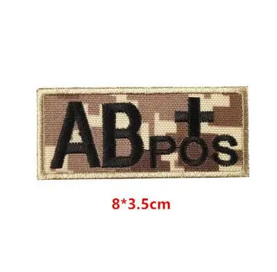36 3D Вышивка кровяного типа патч-лист A+ B+ AB+ O+ передний POS A-B-AB-O отрицательный NEG кровяный Тип патч группа тактический военный значок - Цвет: 36