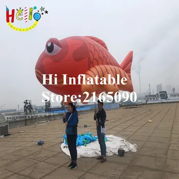 

4 m long festival city parade event walking inflatable fish sea animal puppet adult costume