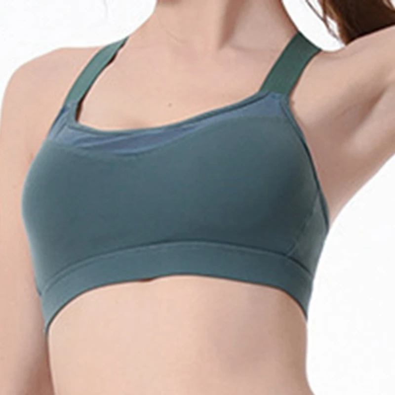 Эластичный дышащий спортивный бюстгальтер с регулируемыми бретельками, женский спортивный бюстгальтер для бега, бюстгальтер для йоги и тренажерного зала, Cyan XL