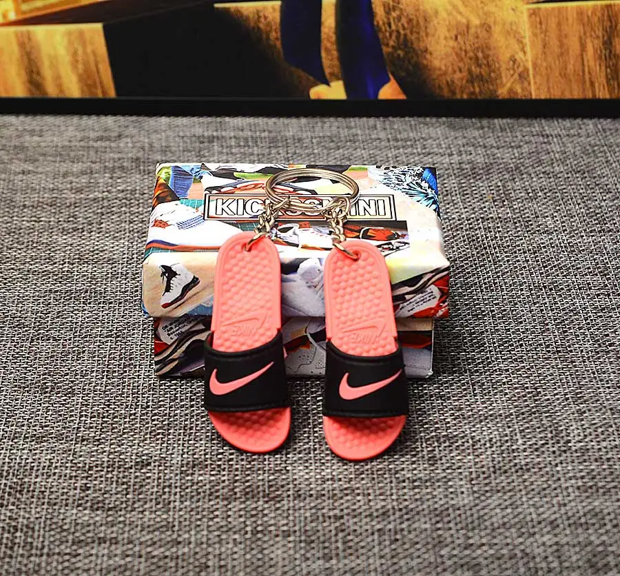 a pair w box DIY 3D тапочки брелок плесень рюкзак ювелирные изделия креативный подарок на день рождения Брелки для пар - Цвет: a pair w box