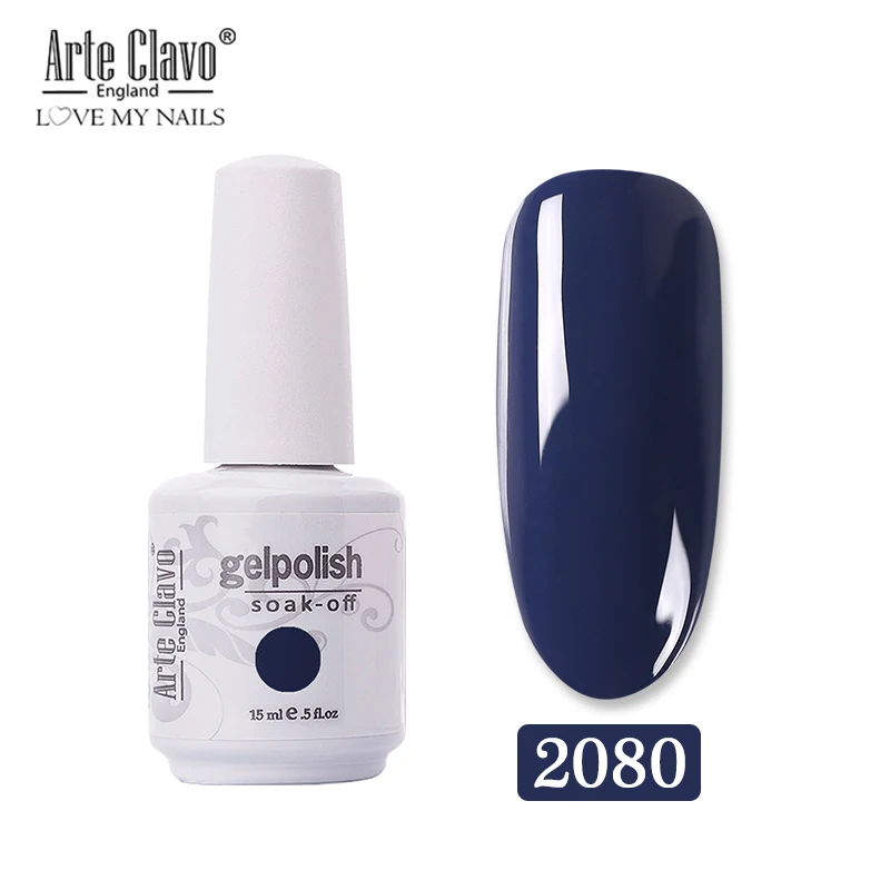 2080 Arte Clavo Гель-лак для ногтей Зеленый Гель-лак Vernis Led Vernis Полупостоянный УФ-гель для ногтей 15 мл замачиваемый базовый верхний слой - Цвет: 2080