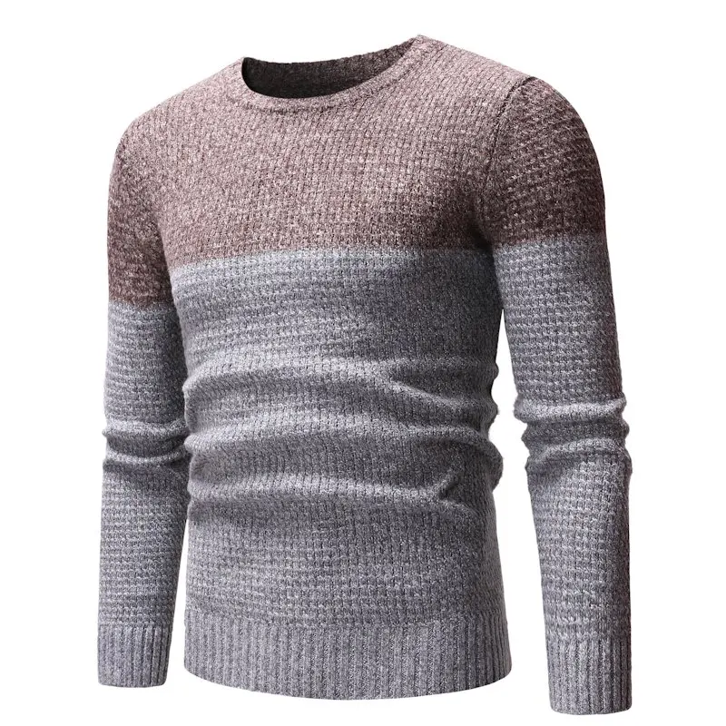 Vertvie Men Knitted Casual Sweater O-Neck Slim Long Sleeve Sweaters Men Pullovers Patchwork Soft Fashion Autumn Mens Clothes New
