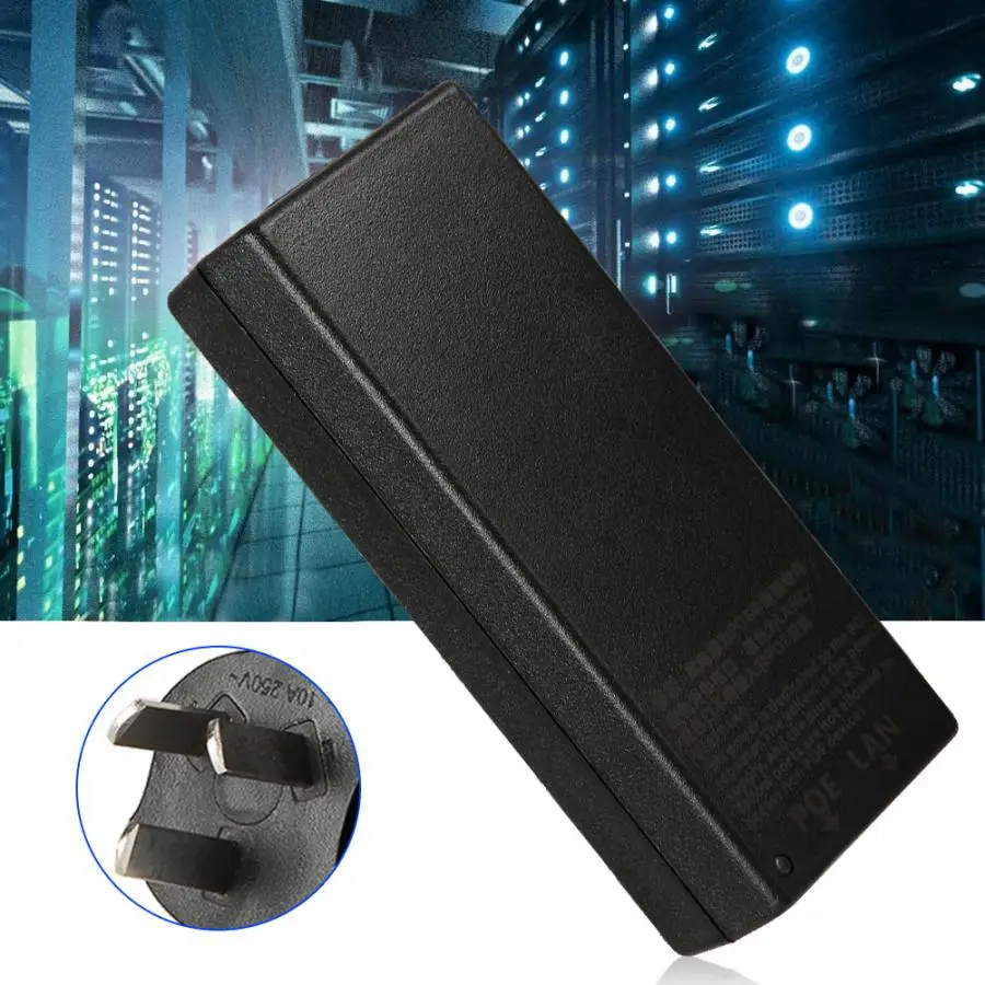 DC 70V 1.1A 77W Портативный POE адаптер инжектора питания 2 порта AU 110-264V