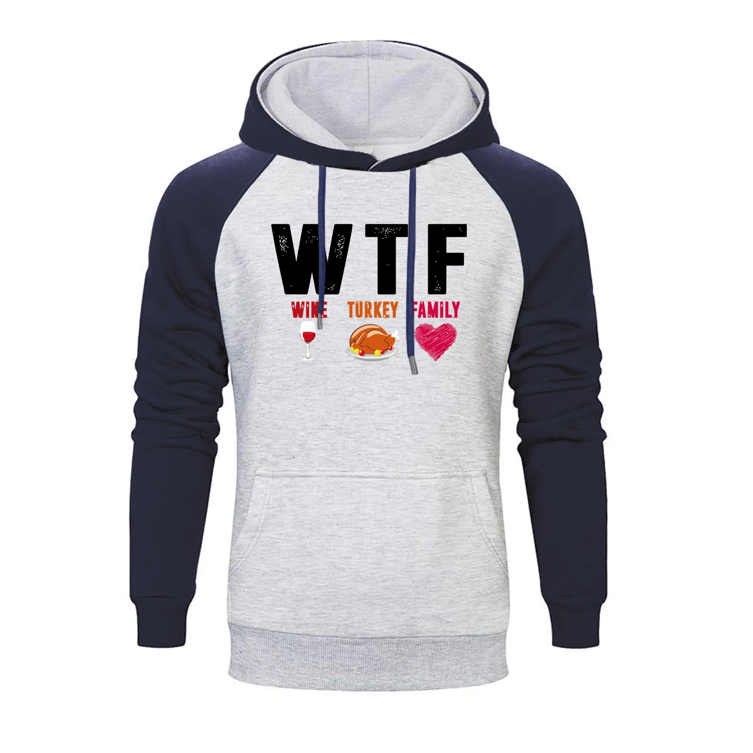 Wtf семейная толстовка с капюшоном в стиле индейки, мужские толстовки с забавным принтом реглан, Мужская Осенняя Толстовка в стиле хип-хоп, зимняя флисовая уличная одежда в стиле Харадзюку