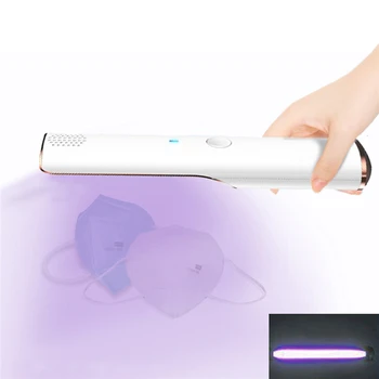 

18 LED Beads UVC Sterilizer Lamp USB Rechargeable Handheld UV Disinfection Light Child Lock Design for Travel Hotel Home Office