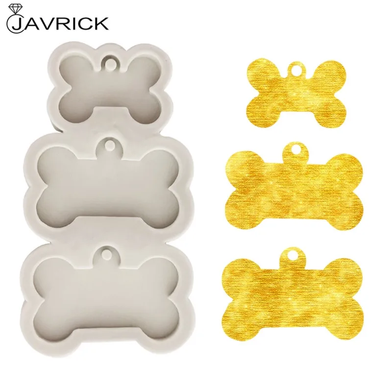 

Crystal Epoxy Resin Mold Dog Tag Bone Shaped Keychain Casting Silicone Mould DIY Crafts Decoration Key Chain Pendant Making Tool