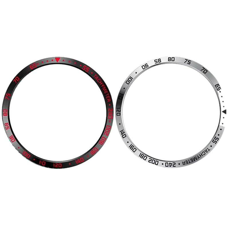 

2 Pcs 46 Mm Bezel for Samsung Galaxy Watch Case Gear S3 Frontier/Classic Sport Adhesive Cover Band Strap Accessories (White + Bl