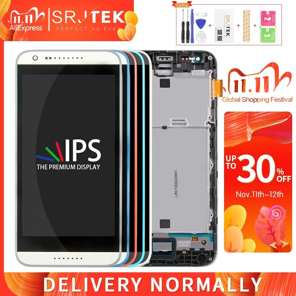 Srjtek экран для HTC Desire 620G LCD сенсорный дигитайзер Сенсорное стекло с рамкой в сборе