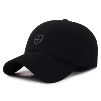 black XdanqinX зимние наушники шапка мужская Толстая теплая Бейсболка Регулируемый размер Хлопок Мода буквы Спортивная Кепка s Кепка, бейсболка - Цвет: black