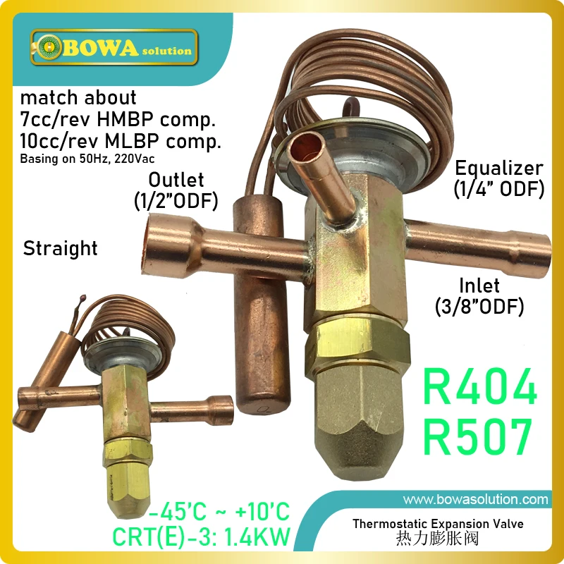 Válvula de Expansão Termostática Projetado para o Comércio Controle de Temperatura 2hp R404a R507 Tvx