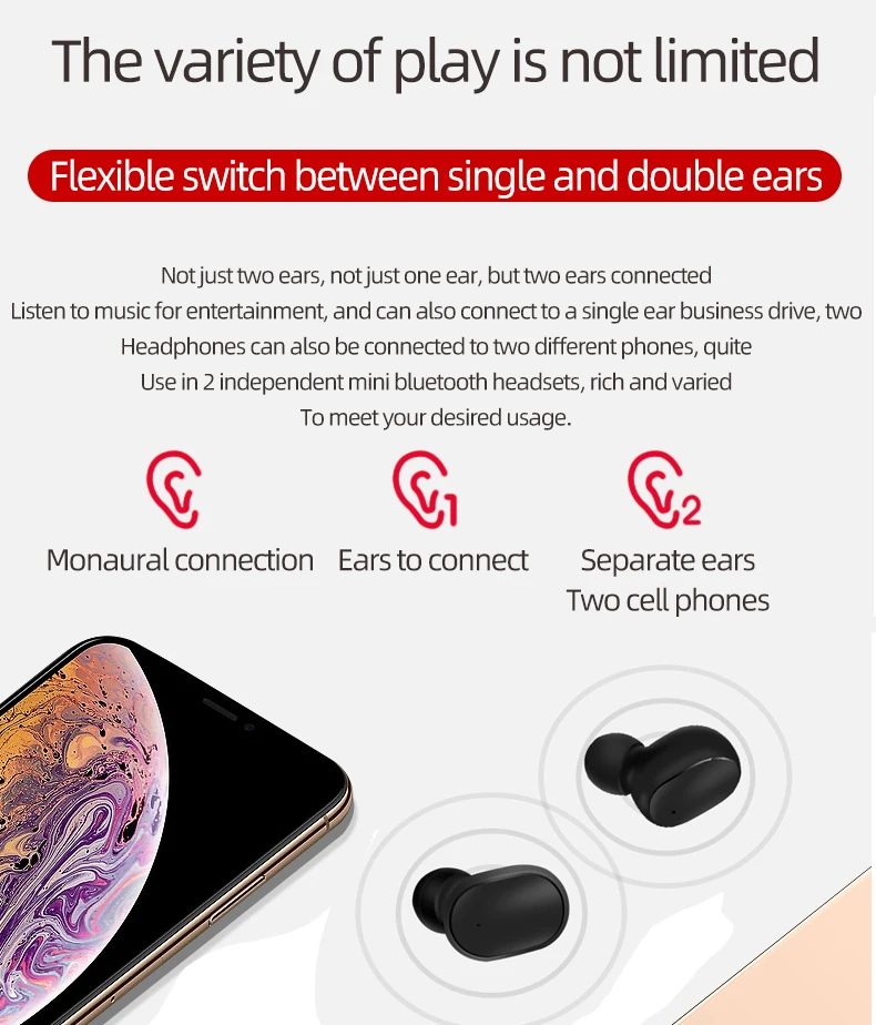 TWS серии Беспроводные Bluetooth 5,0 наушники для Xiaomi Redmi Airdots наушники гарнитуры с шумоподавлением микрофон для iPhone huawei
