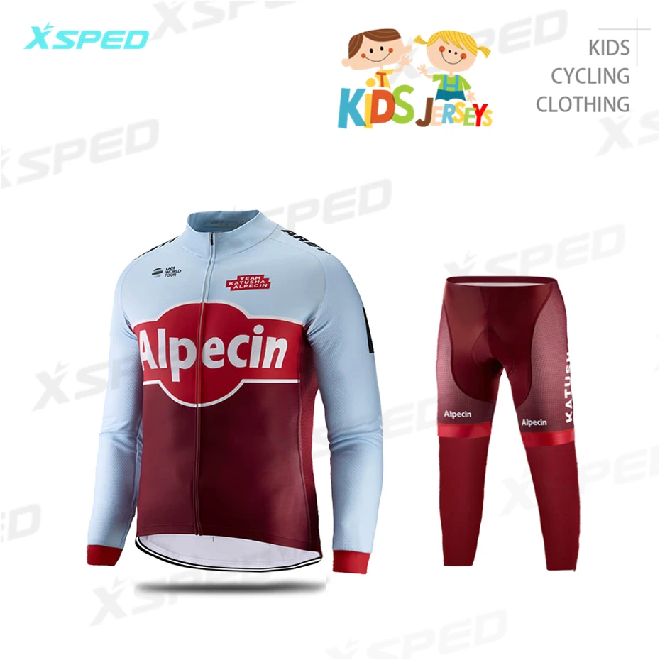 Одежда для велоспорта Alpecin, детская одежда для шоссейного велосипеда с длинным рукавом, детская дышащая одежда на весну и осень, велосипедная форма, Ropa Ciclismo