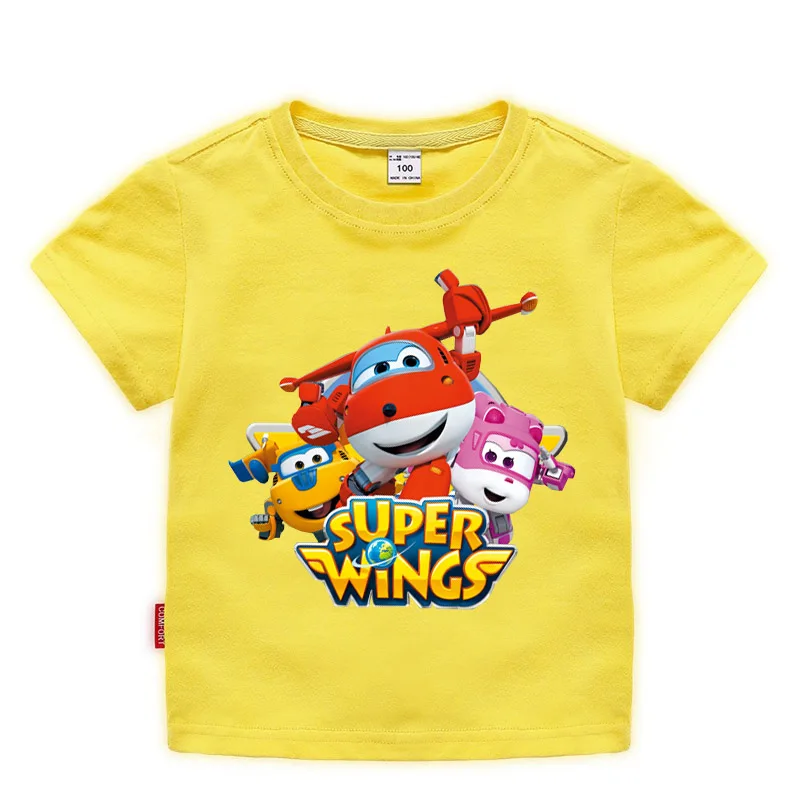 Футболка с принтом «Супер Крылья» Одежда для маленьких мальчиков детская футболка летние хлопковые футболки с коротким рукавом, От 1 до 10 лет топы для мальчиков - Цвет: color 3