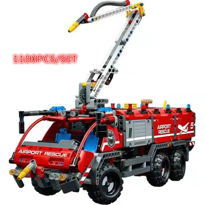 

Compatible with technic 42068 Building blocks 20055 Bricks Airport Rescue Vehicle figures Educational toys for children gift