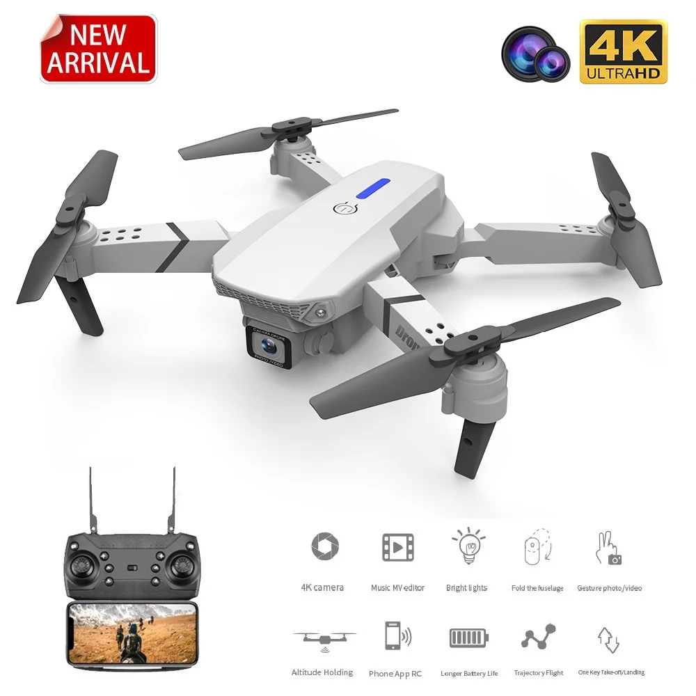 

CSJ E88 RC drone with wide-angle HD 4K 1080P Wifi Fpv dual camera height keeping foldable Quadcopter Dron kids gift toy