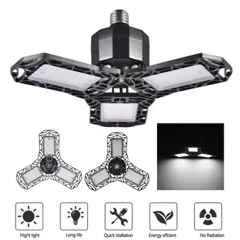 

LED Garage Light Foldable Deformable Garage Ceiling Lamp 3 Panel 60W 72LED Application For Garage, Warehouse, Parking Lot, Home