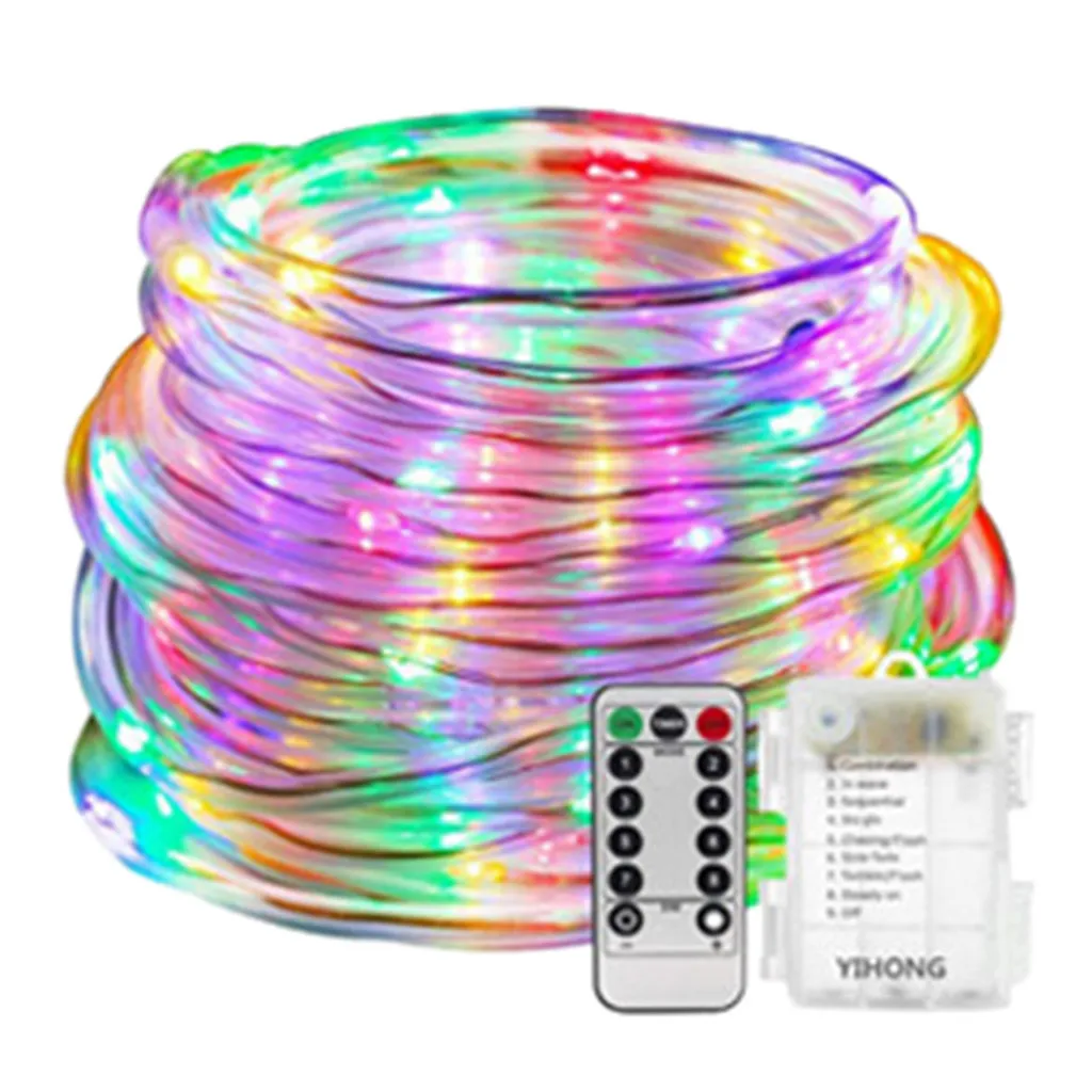 Outdoor 10M 100 LED waterproof battery home decoration party wedding 8 function mode pipe light string Tube light new#20