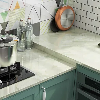 

5m Kitchen oil stickers self-adhesive marble pattern waterproof cabinet stove countertop wallpaper desktop bathroom renovation