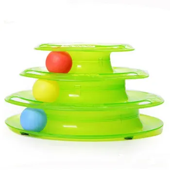 

Funny Interactive Amusement Intelligence Dog Cat Toy Three Turntable Ball Disk Pet Kitten Game
