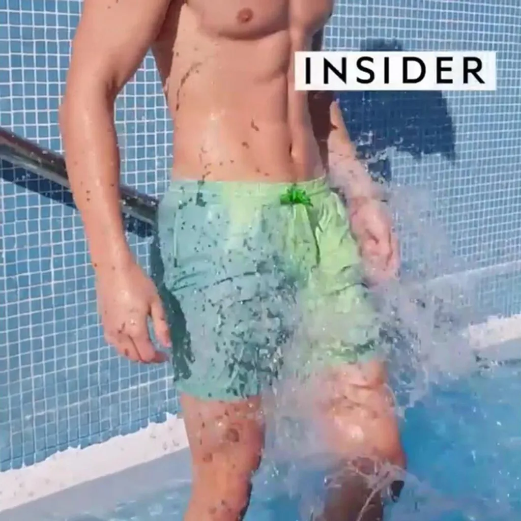 

Summer Men Temperature Sensitive Color Changing Beach Pants Swim Trunks Summer Shorts Bottom