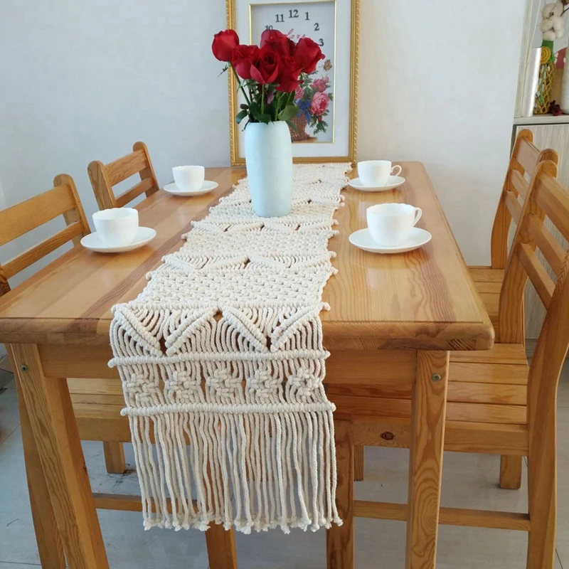 Ручной работы настольная дорожка Boho настольная дорожка украшение свадебного стола домашний декорд в деревенском стиле кухонный стол