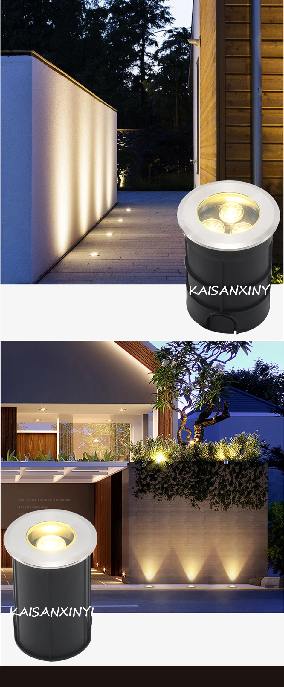 Description Picture 4 of itemWaterproof Led Light Garden Underground 1W 3W 6W IP67 Outdoor Buried Garden Path Spot Recessed Inground Lighting 220V DC12V 24V