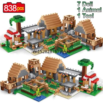 838pcs Castle Village Series My World Ghost Village Building Blocks Bricks Figures Module Toys For Children Christmas gifts 342pcs my world series tree house in island model building blocks compatible legoed minecrafted village brick toys for children