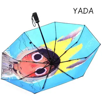 

YADA 2020 ins Folding Automatic Cartoon Boy Umbrella For Women UV Rainproof Umbrella Parasol Rain Sun Anime Umbrella YD200100