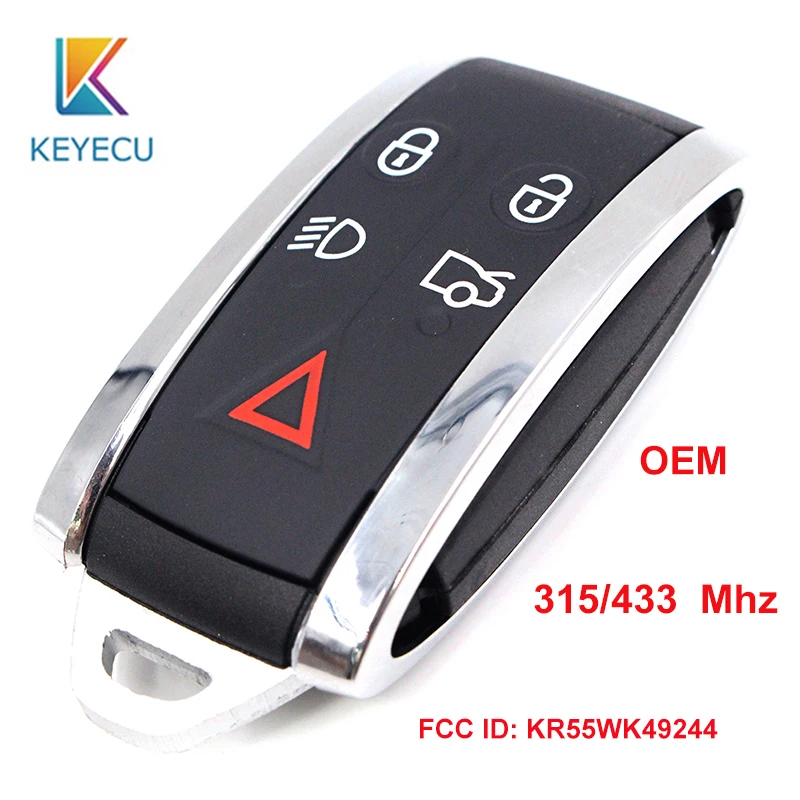 KEYECU OEM умный дистанционный ключ 315 МГц/434 МГц 5 кнопок для Jaguar 2009-2012 XF XFR, для XK XKR 2010-2013 FCC ID: KR55WK49244