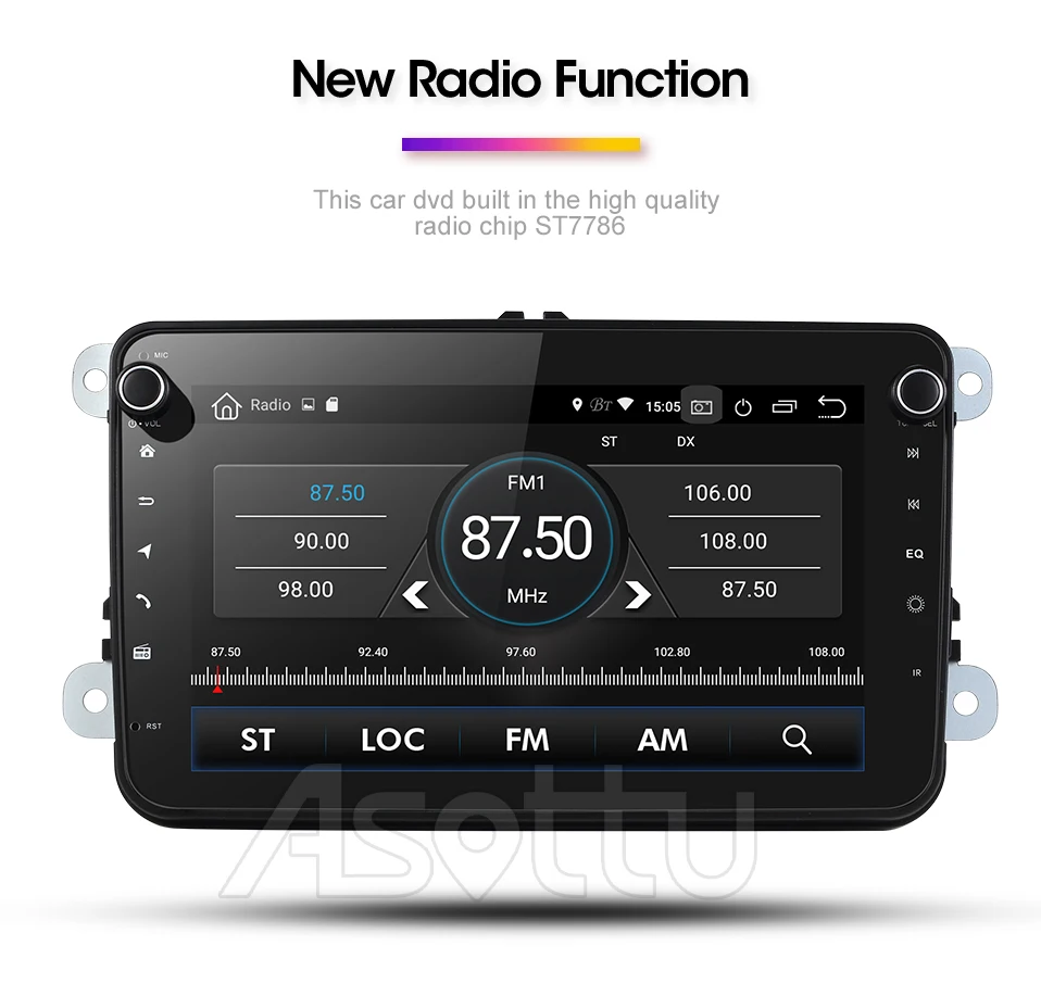 Perfect Asottu android 9.0 PX30 car dvd gps navigation for skoda for vw golf 6 7 polo tiguan passat b6  b5 gps player car 9