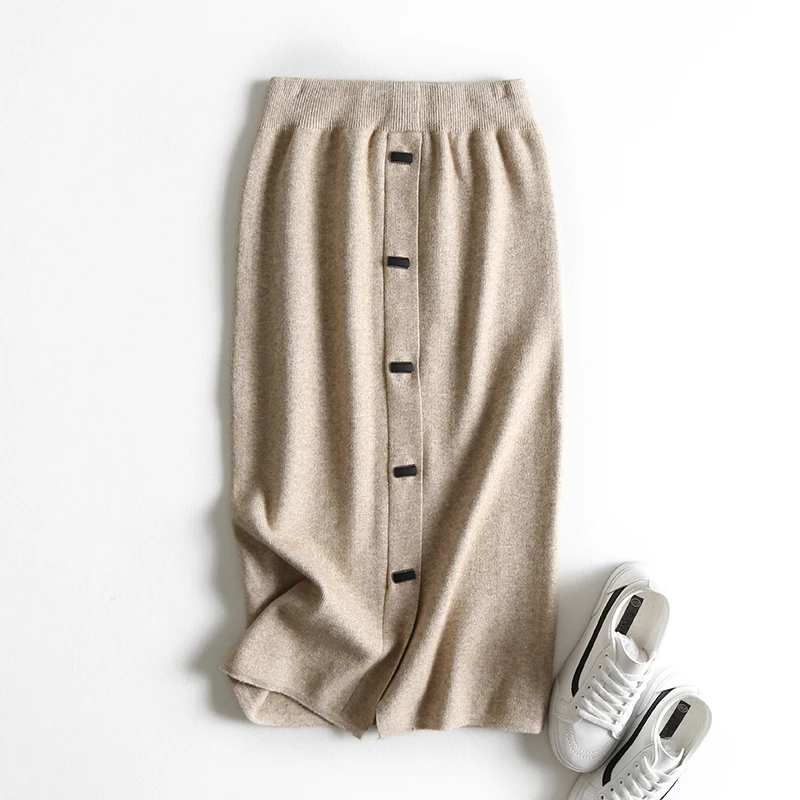 khaki AOEMQ, модные юбки, 3 цвета, бисерные украшения, феи, Русалка, волна, драпированные юбки, эластичная, Регулируемая Талия, женская одежда - Цвет: khaki