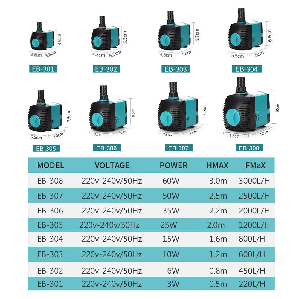 Flash Sale Bomba de agua sumergible 3/6/35/60W bomba de fuente de estanque ultrasilencioso bomba de acuario fuente de tanque de peces con ventosas enchufe de la UE NyoXxqQYQ