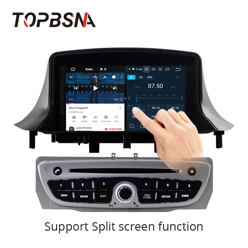 TOPBSNA 1 Din Android 9,0 автомобильный dvd-плеер для Megane 3 Fluence 2009- магнитофон 4 г+ 64 г Мультимедиа gps стерео wifi Авто RDS