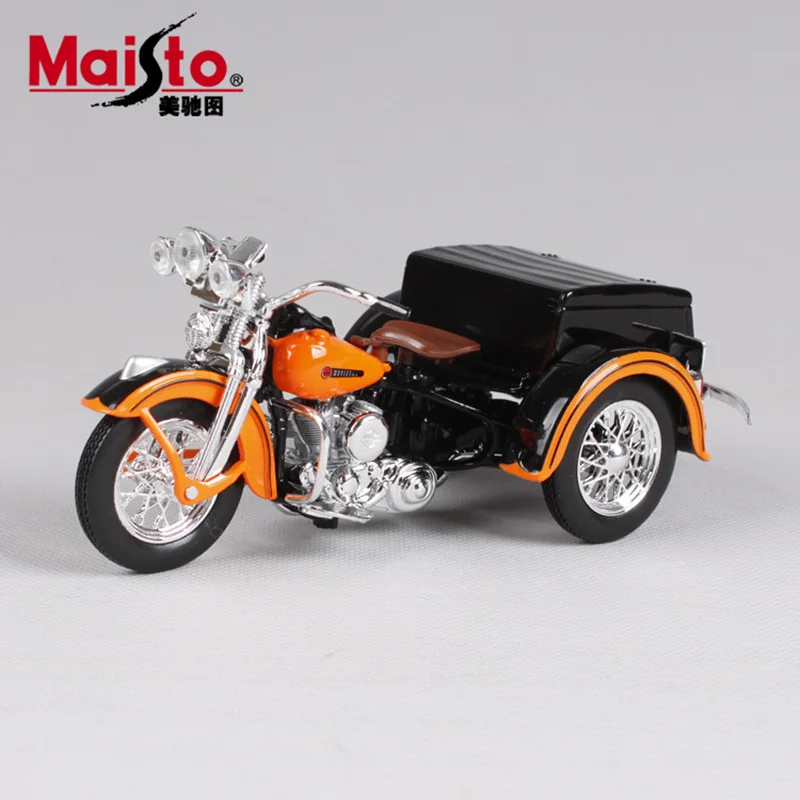 

Maisto 1:18 Harley 1947 side three rounds original authorized simulation alloy motorcycle model toy car Collecting