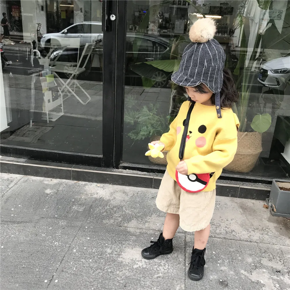 Tonytaobaby/осенне-зимняя одежда; Новая детская одежда для мальчиков и девочек; Ночная легкая школьная сумка с героями мультфильмов; вязаный свитер из чистого хлопка