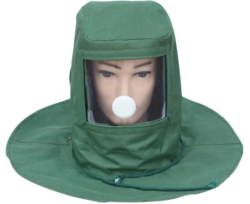 Защитный лицевой экран пыленепроницаемый головной убор Пескоструйный колпачок для распыления краски для промышленных работ, шлифовки и защиты труда