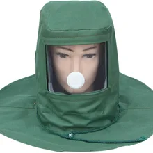 Защитный лицевой экран пыленепроницаемый головной убор Пескоструйный колпачок для распыления краски для промышленных работ, шлифовки и защиты труда