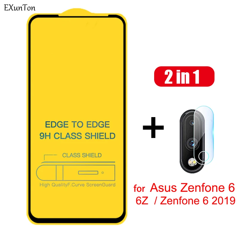 

9D Tempered Glass for ASUS Zenfone 6 Glass ZS630KL Screen Protector for ASUS Zenfone 6Z 6 2019 Full Cover Protective Film Black