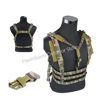 

Tactical Molle Vest Airsoft Combat Low Profile Chest Rig Removable Convenient Gun Sling for Military Hunting Accessories