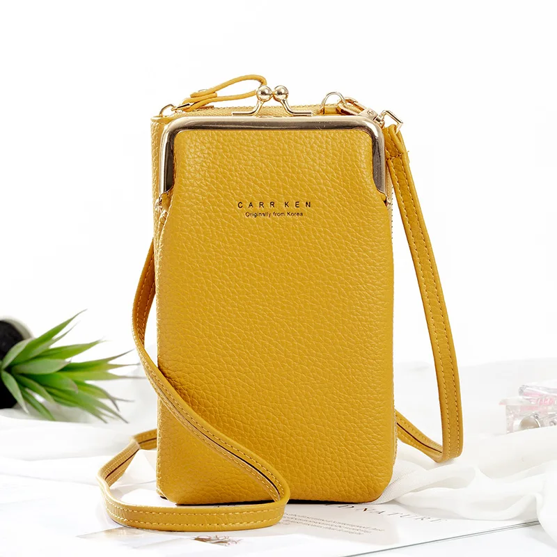 Luxury Summer Solid Shoulder Bags Women PU Leather Mobile Phone Corssbodys Bag Ladies Mini Purse Small Travel Card Holder Wallet | Багаж и