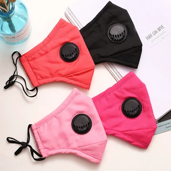 

Mens/Women Solid Color 3D Print Mask Polyester PM2.5 Activated Carbon Filter Paper Masks Breathable Male Face Dustproof Masks