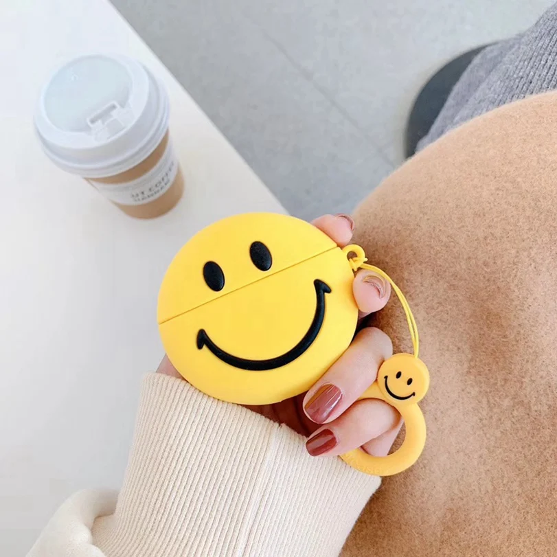 DA19 Smile Кожаный чехол для Apple Airpods Pro Чехол милый роскошный Bluetooth наушники Брелоки аксессуары чехол для Air Pod 3 AirPod Pro Чехол - Цвет: DA19 Smile