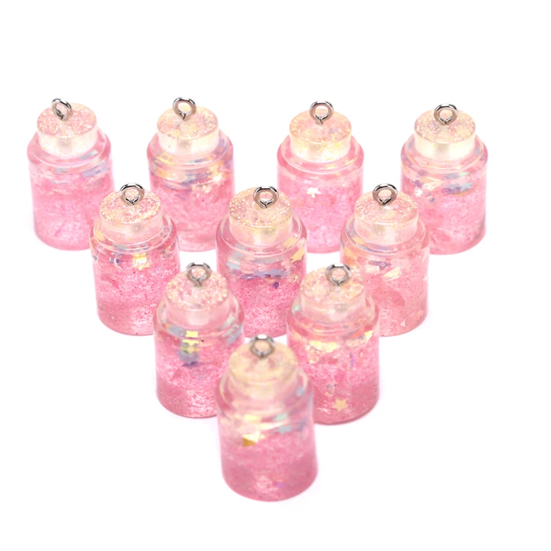 

Kawaii Flat Back Resin Glitter Moon Honeypot Charms Decorations Hanging Pendant Key Chain Earring Manual DIY