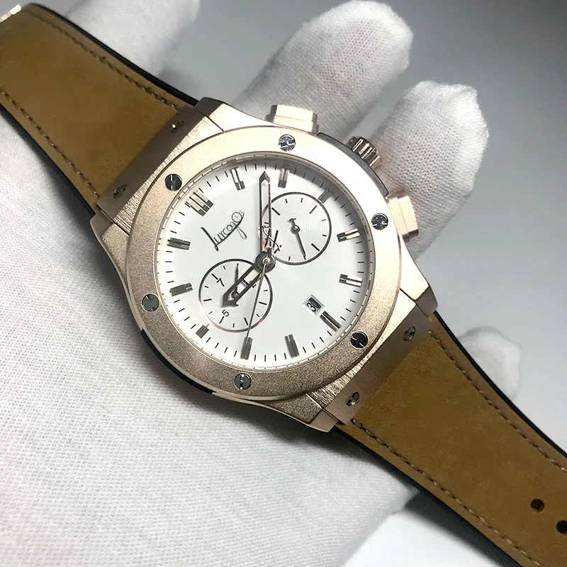 

hot sell Luxury watches men big size ban-g Automatic self-winding glide smooth second hand all sub dials works A quality