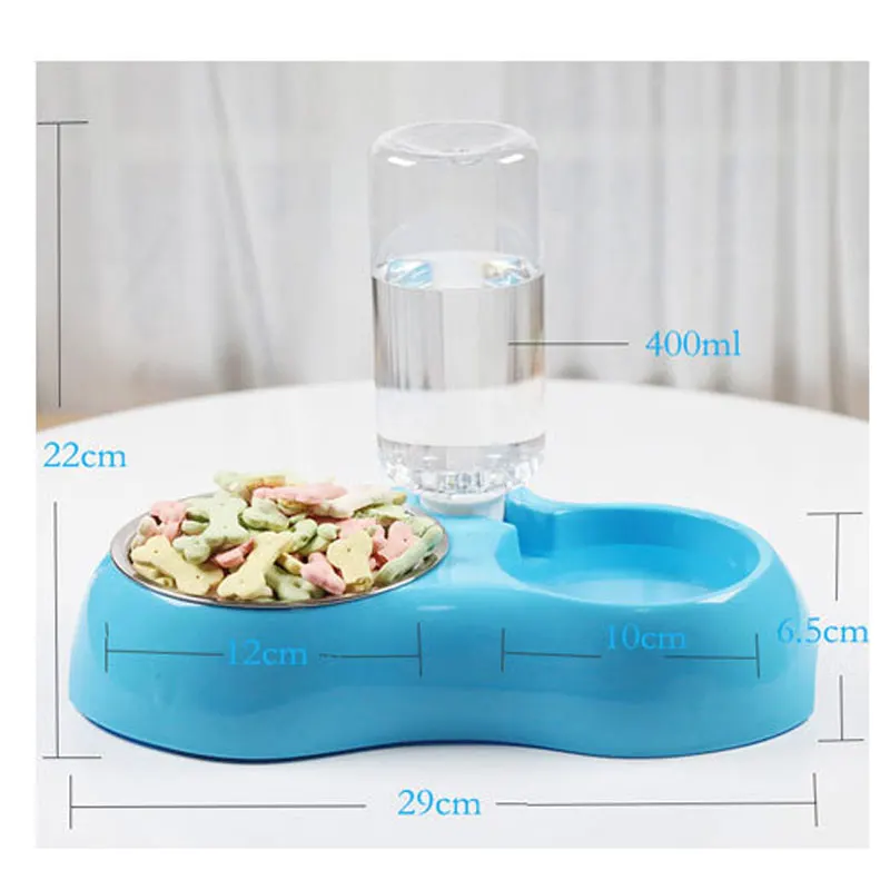 Personalized Portable Pet Products PP Plastic And Stainless Steel Pet Bowl Dog Food Bowl Dog Stuff Dog Water Bottle Cat Bowl