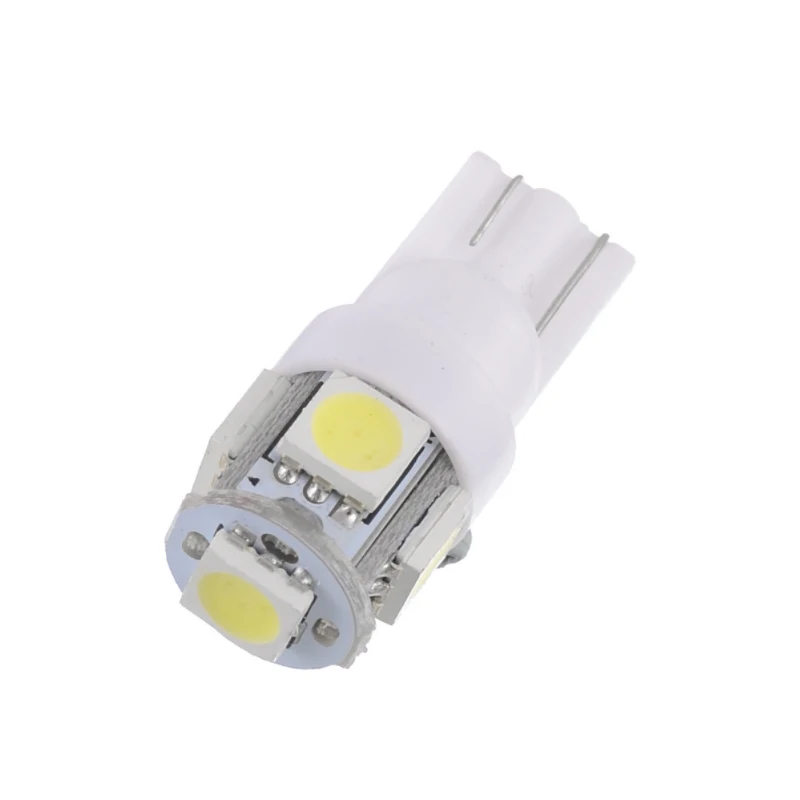 10 × Автомобильные светодиодные габаритные лампы T10 маленькие лампочки 5050 5SMD лампы для чтения, лампы белого, красного, желтого, голубого, фиолетового цветов