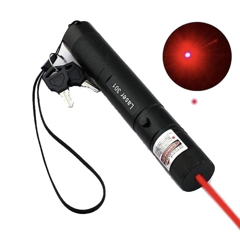 Высокая мощность регулируемый фокус Сжигание зеленая лазерная указка ручка 301 532nm непрерывная линия от 500 до 10000 метров Лазерный диапазон - Цвет: Красный