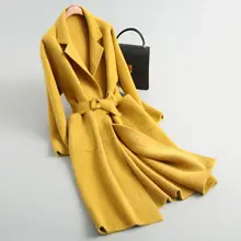 New Imitation Mink Velvet Long Sleeve Suit Collar Minimalist Style Coat Adjustable Waist
